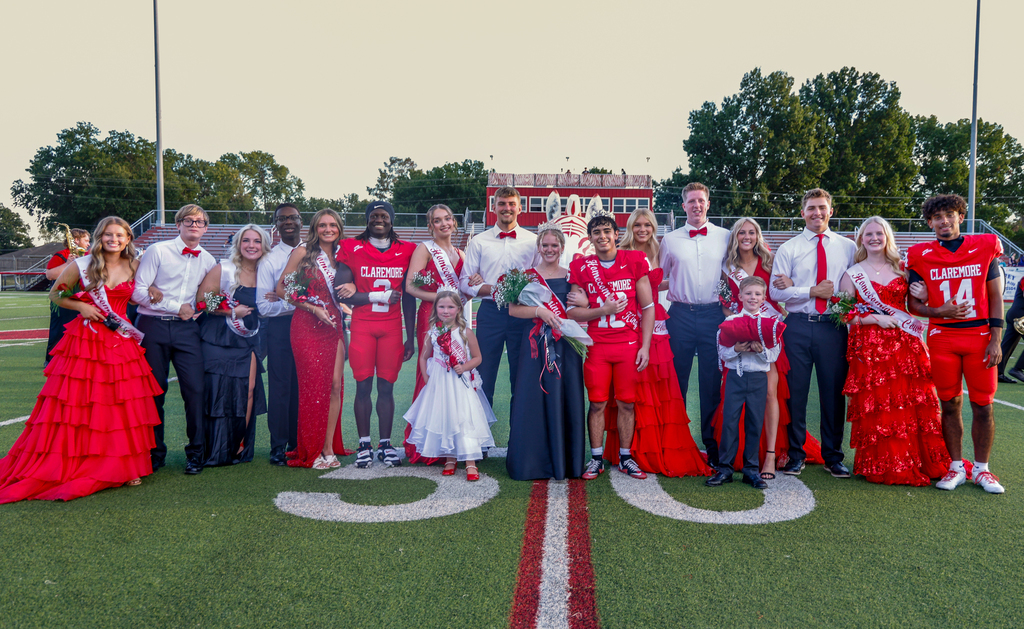 Homecoming court on the field 