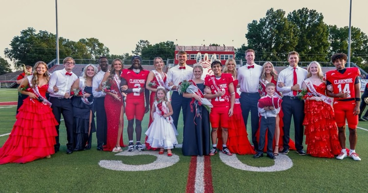 homecoming court on football field. 