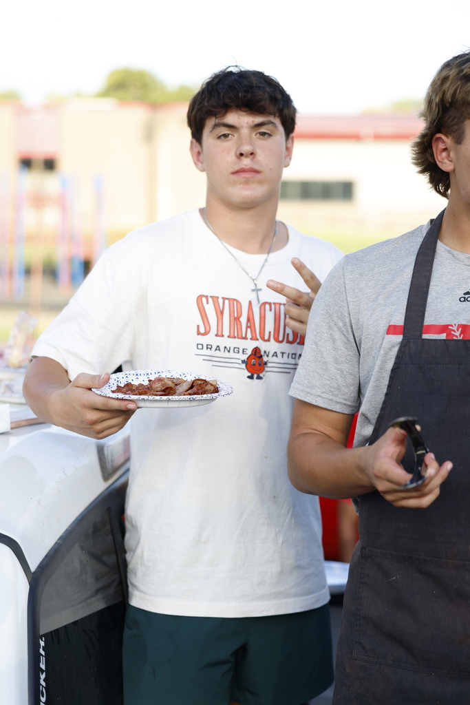 Baseball player with bacon