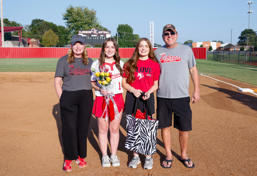 Softball player and her family