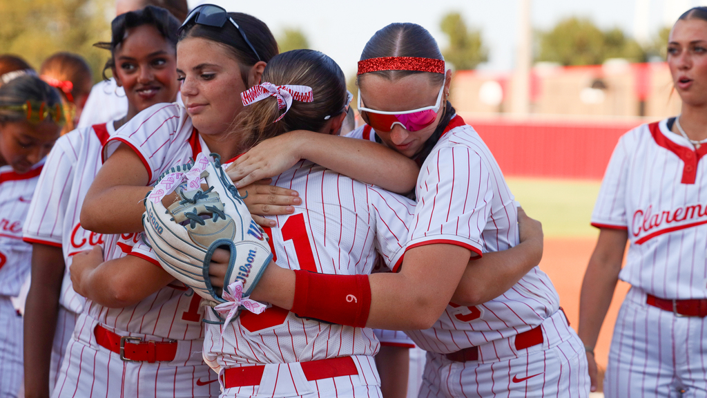 Players hugging