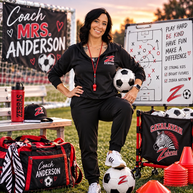 Mrs Anderson, soccer coach