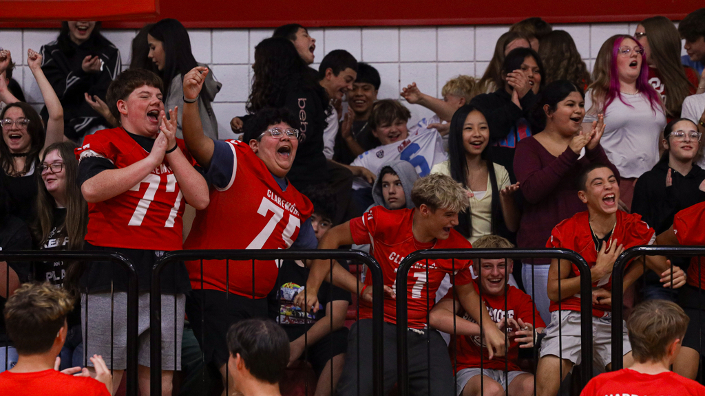 WRJH students show their school spirit from the stands.