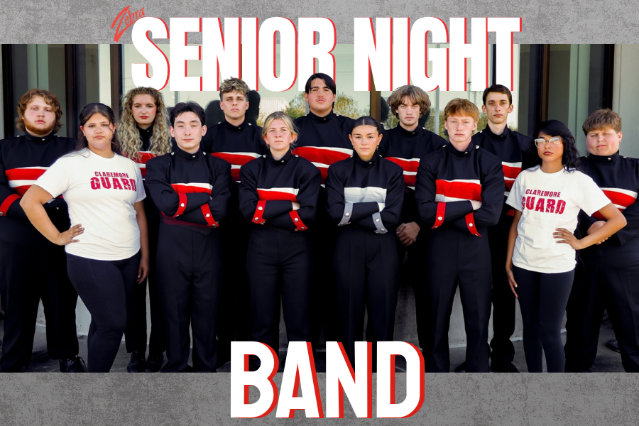 Senior Band members on senior night graphic