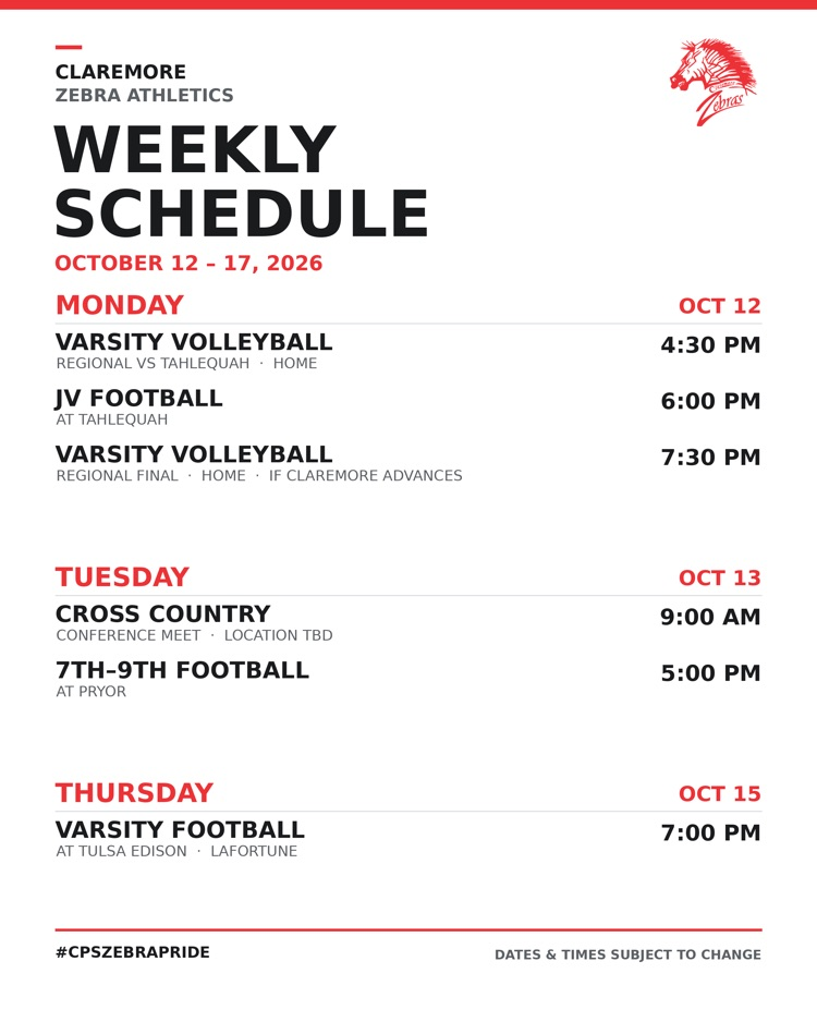 Weekly Schedule