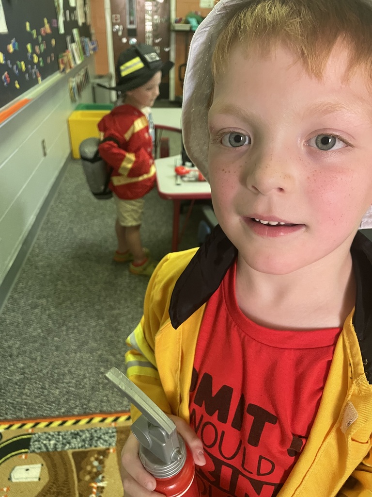 student with fire items