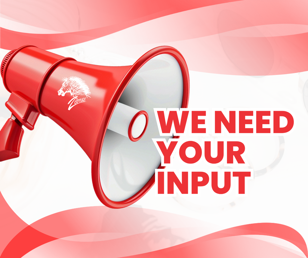 megaphone with a zebra log "we need your help"