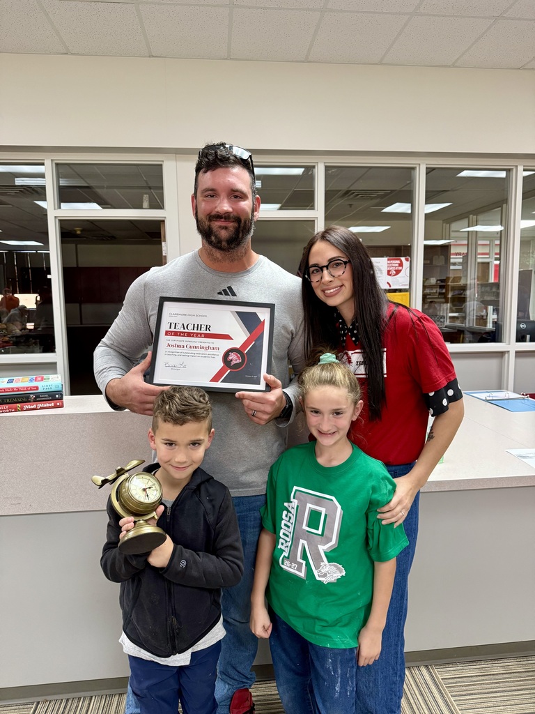 We are proud to announce that Claremore High School’s 2026–2027 Teacher of the Year is Mr. Joshua Cunningham! ❤️🤍  A proud Claremore High School graduate himself, Mr. Cunningham now serves as both an Aviation Instructor and Coach at CHS, making an incredible impact on our students both in the classroom and beyond!  As one of the driving forces behind the launch of our aviation program, Mr. Cunningham has played a key role in getting it off the ground (literally! ✈️). His passion, dedication, and vision have helped turn a brand-new program into something truly special. In just its second year, the CHS Aviation Program is thriving, with students already earning recognition on a statewide stage and the program making a name for itself in aviation circles across Oklahoma!  Mr. Cunningham has helped create opportunities for our students that extend far beyond the classroom, opening doors and inspiring them to explore futures they may have never imagined.  There is something special about seeing a former Zebra return to CHS and make such a lasting impact on the next generation. We are incredibly proud of what Mr. Cunningham has accomplished and can't wait to see where he takes this program next!  Congratulations, Mr. Cunningham! Thank you for your dedication to our students and for showing everyone what it means to be a Zebra!