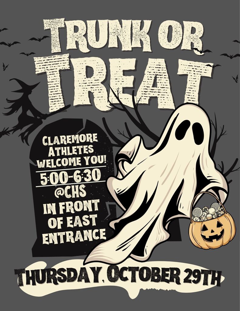 🎃👻 DOUBLE THE EVENTS. DOUBLE THE FUN. ONE SPOOKTACULAR NIGHT! 🥎🍬  Calling all little ghosts, goblins, superheroes, princesses, and baseball fans! Claremore High School is bringing you an evening full of COSTUMES, CANDY, AND CURVEBALLS! 🦓❤️  📅 THURSDAY, OCTOBER 29TH  🍬🚗 FIRST UP: TRUNK OR TREAT! ⏰ 5:00–6:30 PM 📍 CHS East Entrance  Bring your little trick-or-treaters for an evening of candy, costumes, and Halloween fun with your favorite Claremore athletes! Our Zebra athletes are ready to hand out treats and make some memories with our youngest fans!  🥎🎃 THEN HEAD OVER TO COSTUMES & CURVEBALLS! ⏰ 6:00 PM 📍 CHS Softball Field  Our baseball and softball programs are teaming up for a CO-ED HALLOWEEN SOFTBALL GAME!  But this isn't your ordinary ballgame! Get ready for some hilarious costumes, friendly competition, and plenty of laughs!  ⚾ HOMERUN DERBY! 🏃 COSTUME RELAY RACE! 🥫 CAN DRIVE! 🥎 BASEBALL + SOFTBALL SHOWDOWN!  And yes... the costumes might be better than the softball! 😂  ❤️ ONE NIGHT. TWO EVENTS. FUN FOR THE WHOLE FAMILY!  Start your evening collecting candy with our Claremore athletes, then make your way to the softball field to watch our baseball and softball players show off their skills (and questionable costume choices)! 👀😂  📣 HELP US SPREAD THE WORD! Tag your friends, share this post, and bring the whole family!  🎃🍬🥎 Come for the candy. Stay for the curveballs!