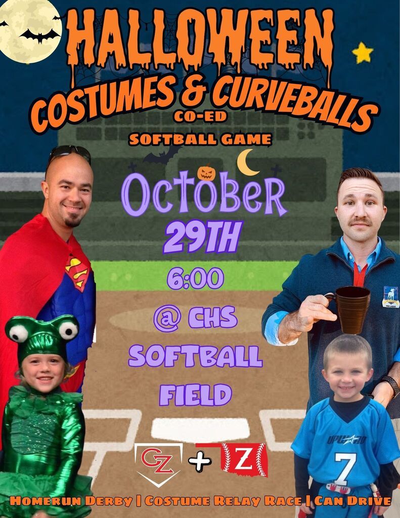 🎃👻 DOUBLE THE EVENTS. DOUBLE THE FUN. ONE SPOOKTACULAR NIGHT! 🥎🍬  Calling all little ghosts, goblins, superheroes, princesses, and baseball fans! Claremore High School is bringing you an evening full of COSTUMES, CANDY, AND CURVEBALLS! 🦓❤️  📅 THURSDAY, OCTOBER 29TH  🍬🚗 FIRST UP: TRUNK OR TREAT! ⏰ 5:00–6:30 PM 📍 CHS East Entrance  Bring your little trick-or-treaters for an evening of candy, costumes, and Halloween fun with your favorite Claremore athletes! Our Zebra athletes are ready to hand out treats and make some memories with our youngest fans!  🥎🎃 THEN HEAD OVER TO COSTUMES & CURVEBALLS! ⏰ 6:00 PM 📍 CHS Softball Field  Our baseball and softball programs are teaming up for a CO-ED HALLOWEEN SOFTBALL GAME!  But this isn't your ordinary ballgame! Get ready for some hilarious costumes, friendly competition, and plenty of laughs!  ⚾ HOMERUN DERBY! 🏃 COSTUME RELAY RACE! 🥫 CAN DRIVE! 🥎 BASEBALL + SOFTBALL SHOWDOWN!  And yes... the costumes might be better than the softball! 😂  ❤️ ONE NIGHT. TWO EVENTS. FUN FOR THE WHOLE FAMILY!  Start your evening collecting candy with our Claremore athletes, then make your way to the softball field to watch our baseball and softball players show off their skills (and questionable costume choices)! 👀😂  📣 HELP US SPREAD THE WORD! Tag your friends, share this post, and bring the whole family!  🎃🍬🥎 Come for the candy. Stay for the curveballs!