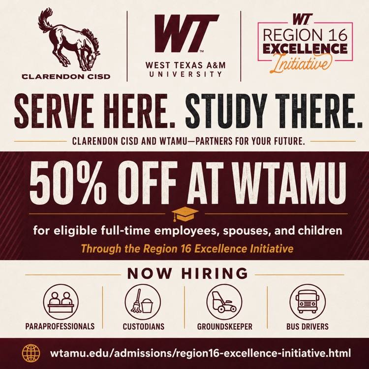 50% off for Clarendon staff