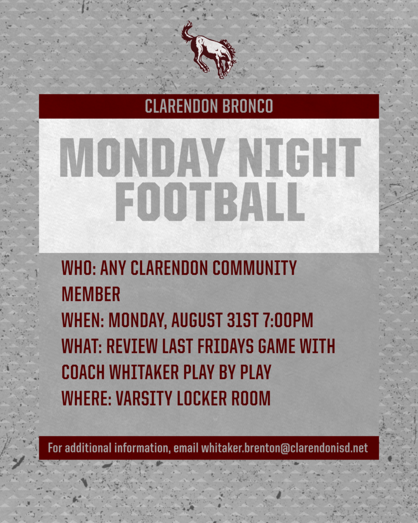 Clarendon Broncos MNF