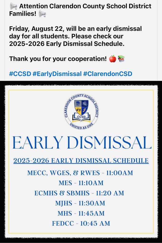 Early Dismissal Schedule