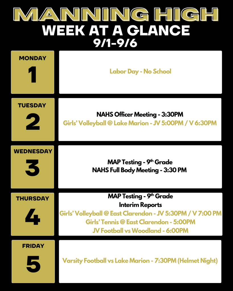 week at a glance 9/1
