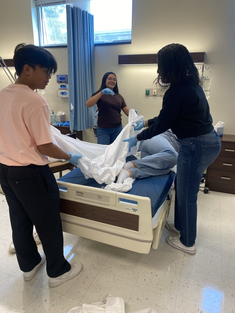 Spann Health Science I making beds