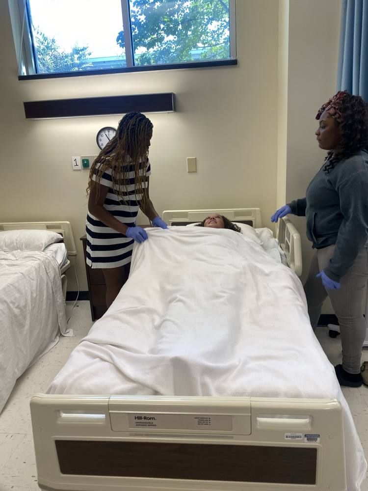 Spann Health Science I making beds