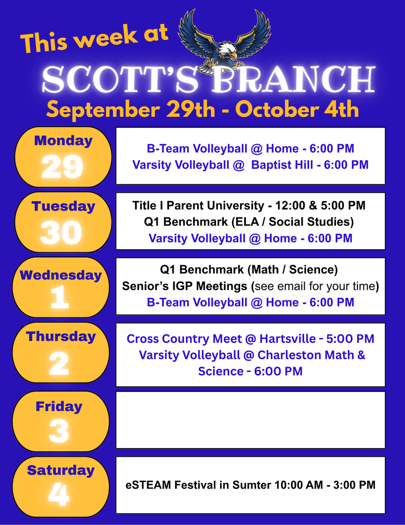 SBMHS Week at a Glance