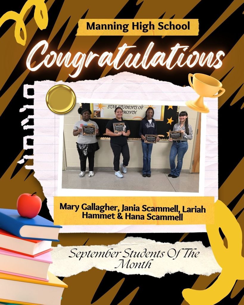 Monarchs Shining Star Students of the Month for the month of September