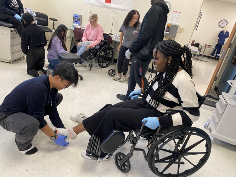 Health Science 2 Students Wrapping 