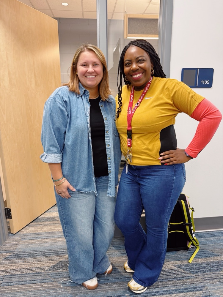 Ms. Johnson & Ms. Keefe celebrating EC HoCo Spirit Week