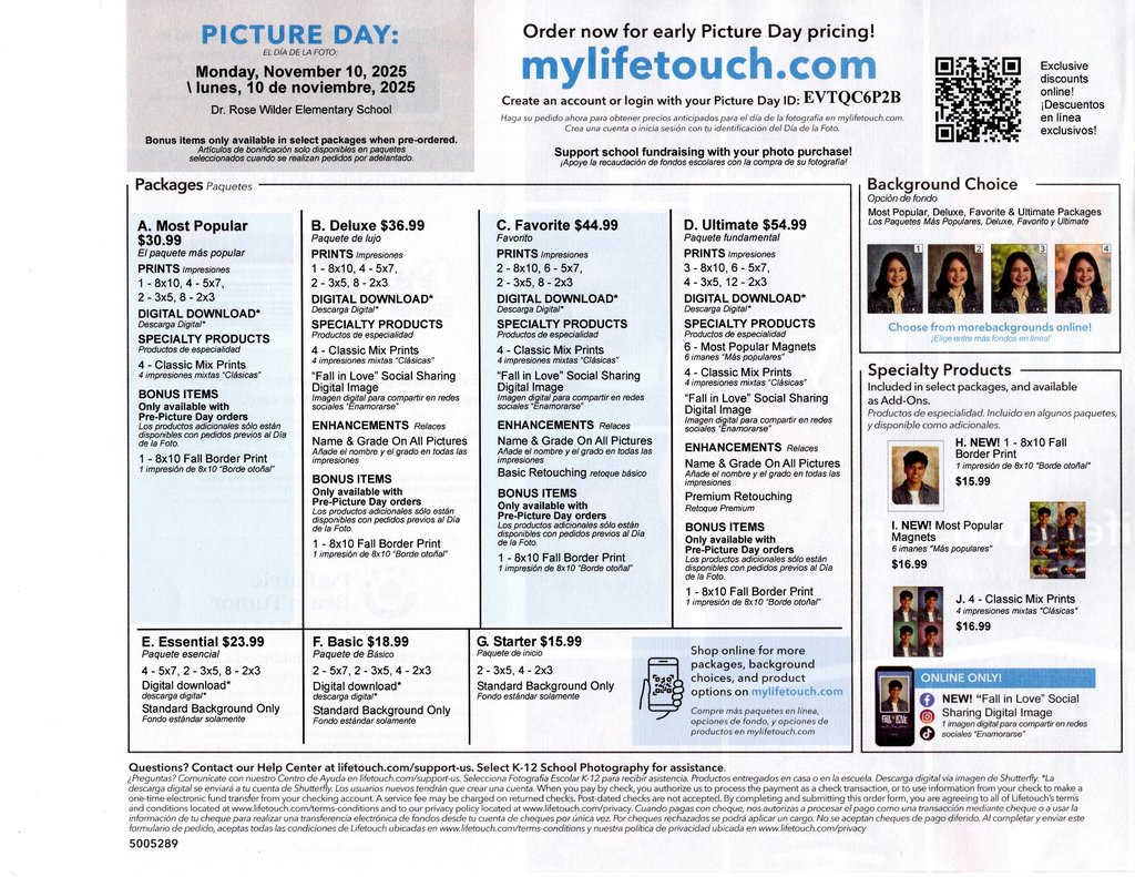 Picture Day Information