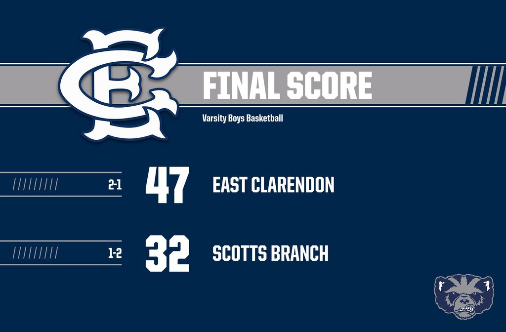 East Clarendon Varsity Boys defeat Scotts Branch 47-32