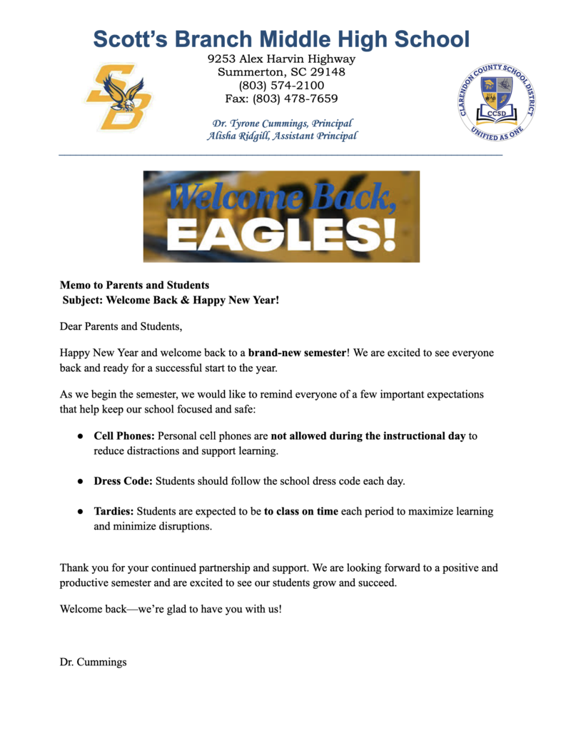 Welcome Back from Christmas Break