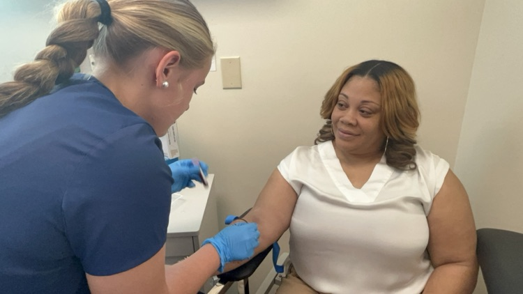 Phlebotomy training with Health Science. 