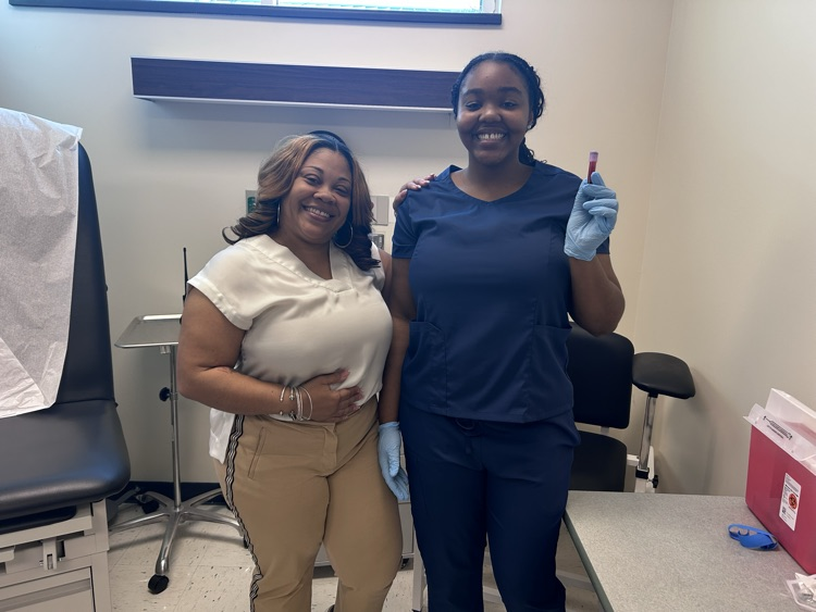 Phlebotomy training with Health Science. 