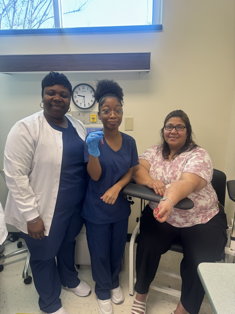 Phlebotomy training with Health Science. 