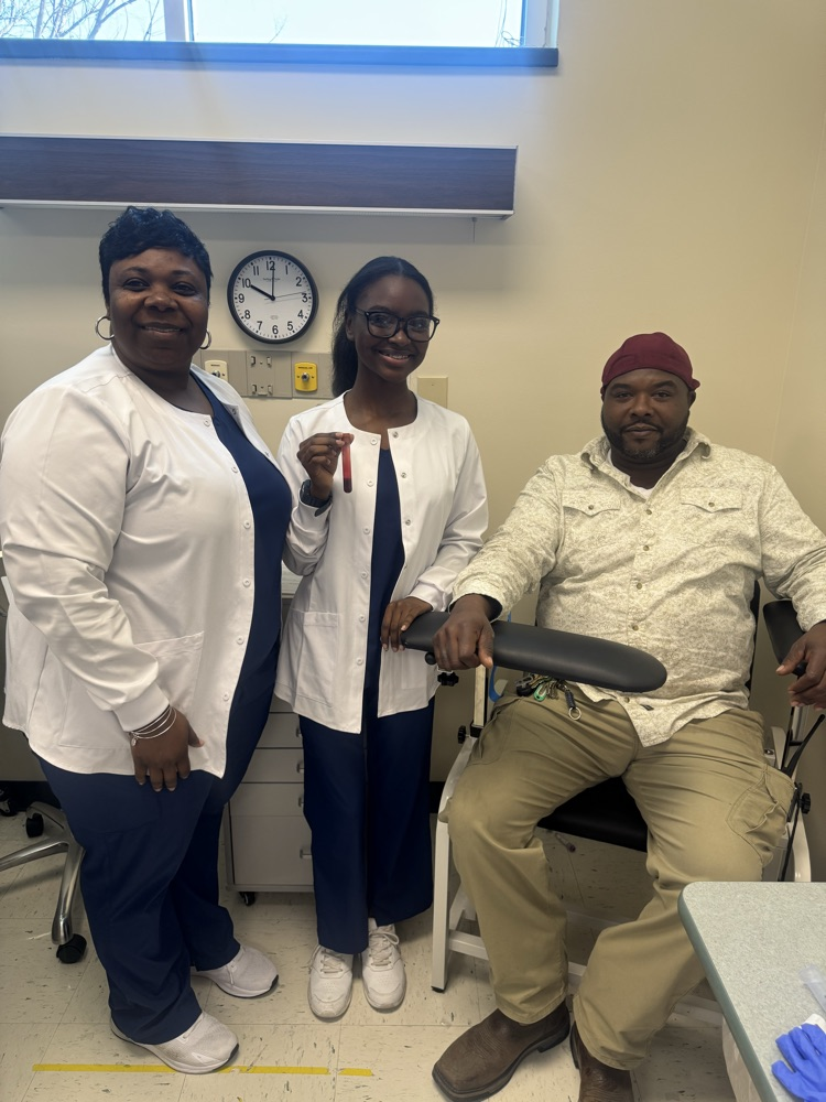 Phlebotomy training with Health Science. 