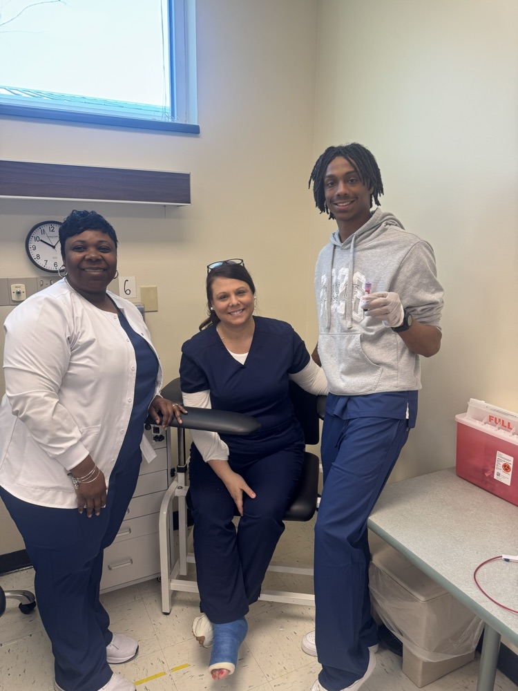 Phlebotomy training with Health Science. 