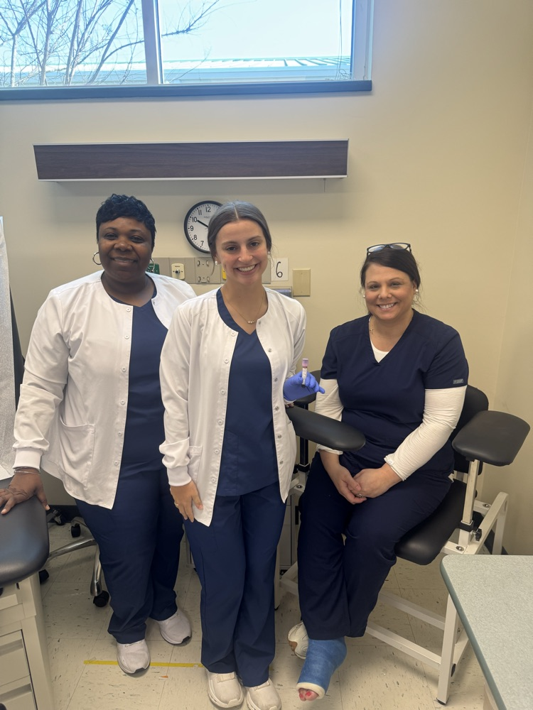 Phlebotomy training with Health Science. 