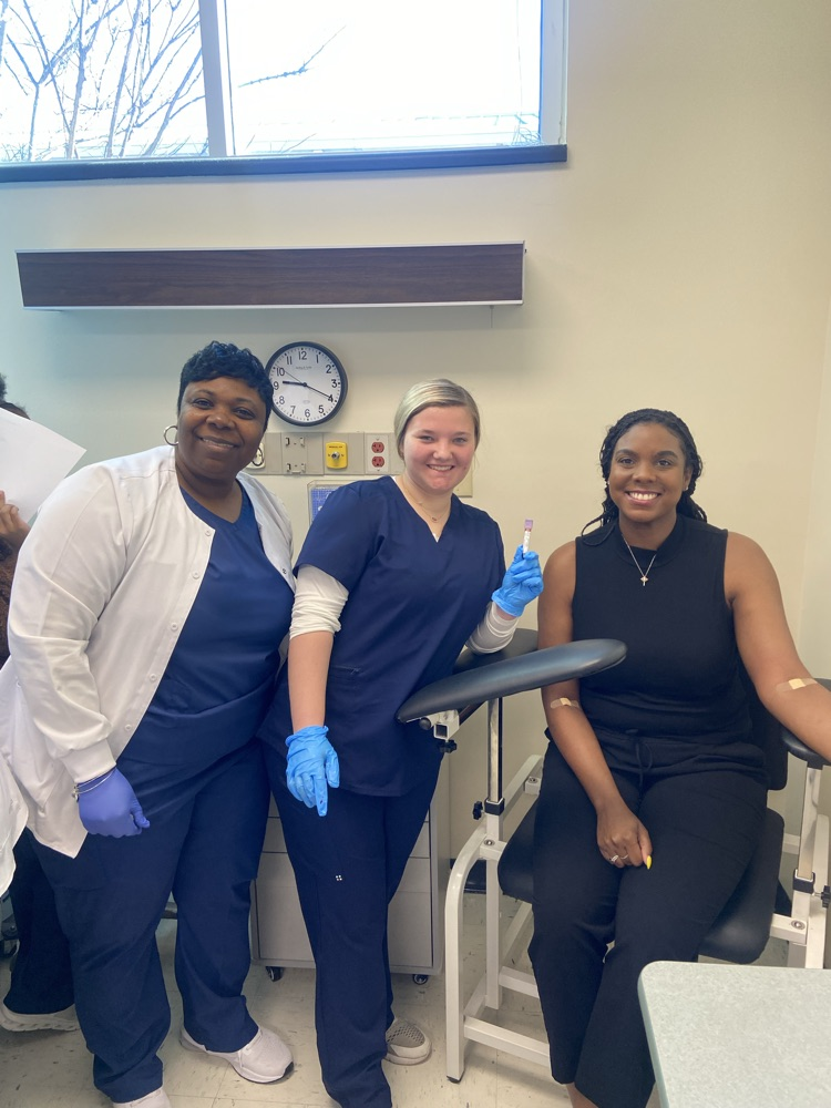 Phlebotomy training with Health Science. 