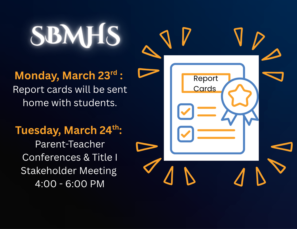 Reminder: Report Cards will be sent home with students today, March 23rd, 2026.