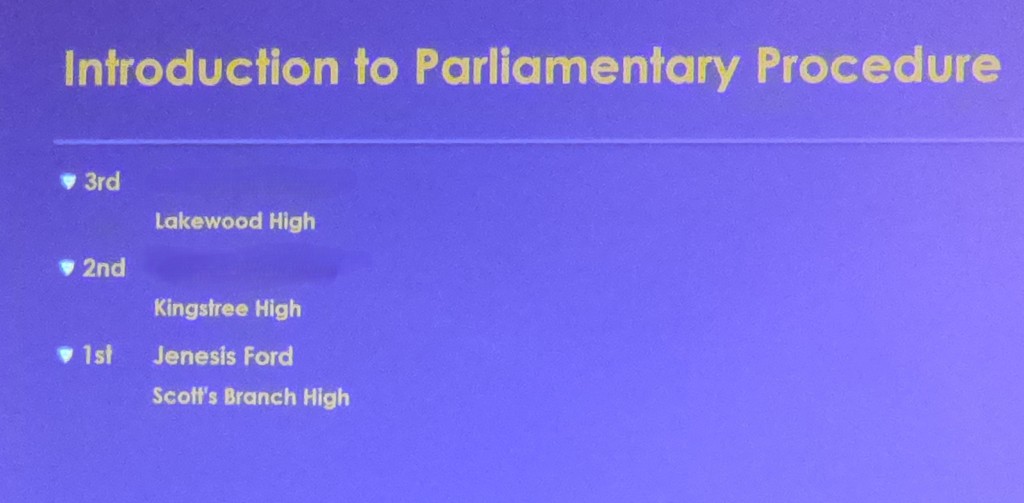 Introduction to Parliamentary Procedure - 1st Jenesis Ford Scott's Branch High
