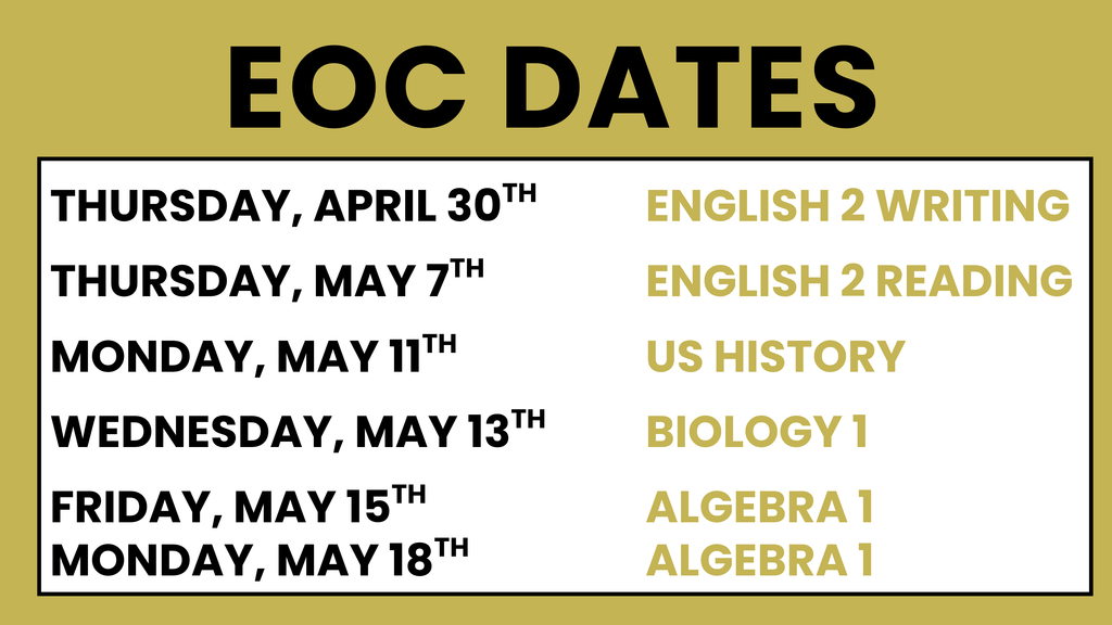 Spring EOC Dates