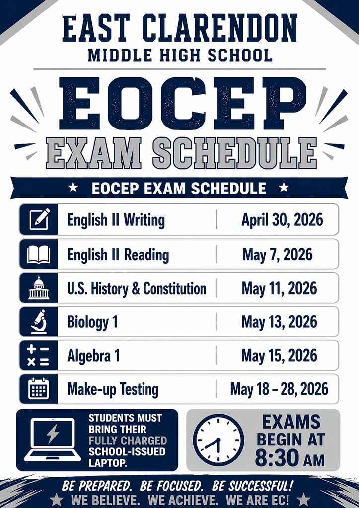 ECHS EOCEP Exam Schedule