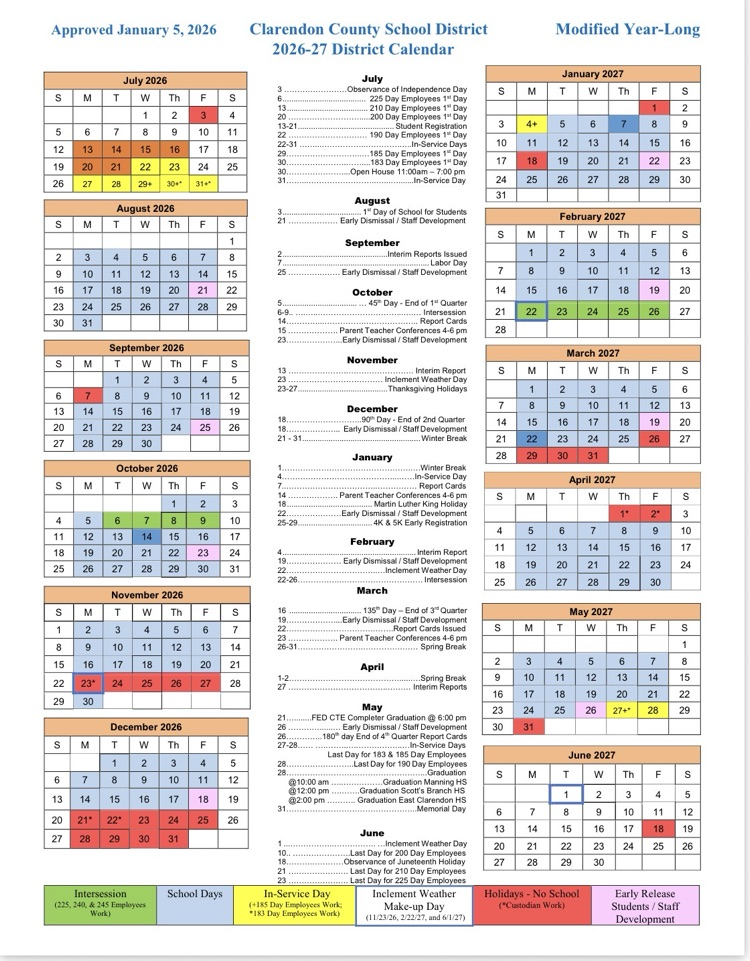District Calendar 