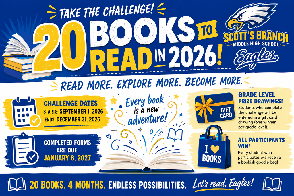 SBMHS Library 20 Books to Read in 2026! Reading Challenge