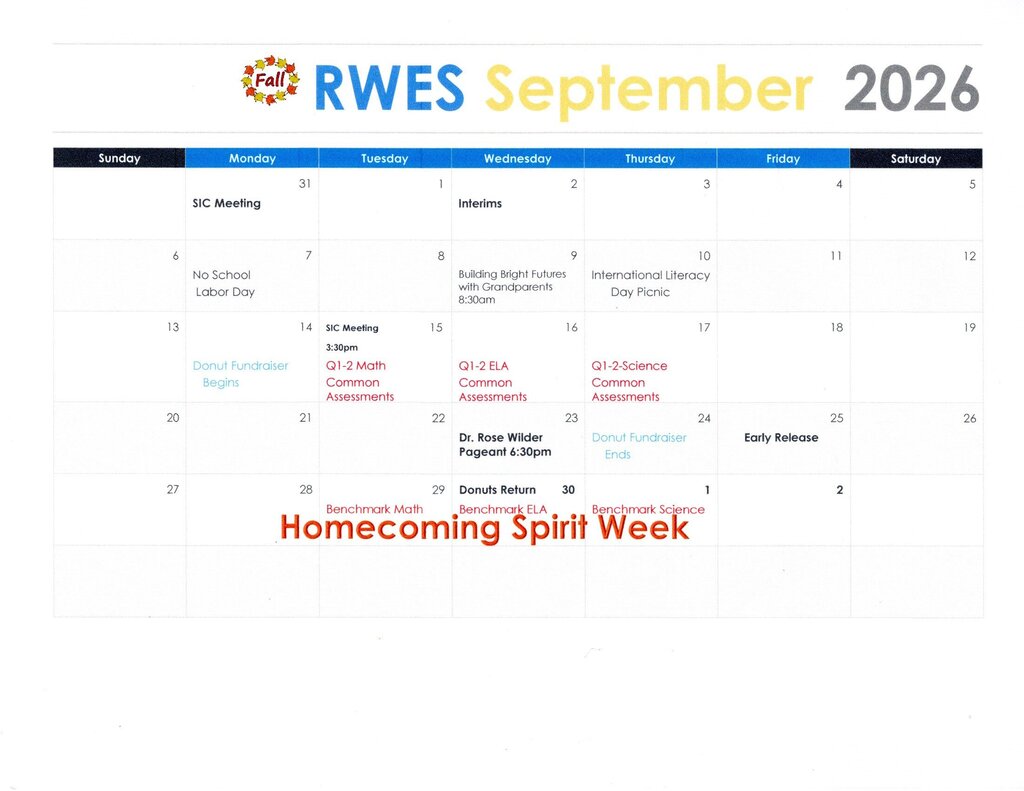 September School Calendar