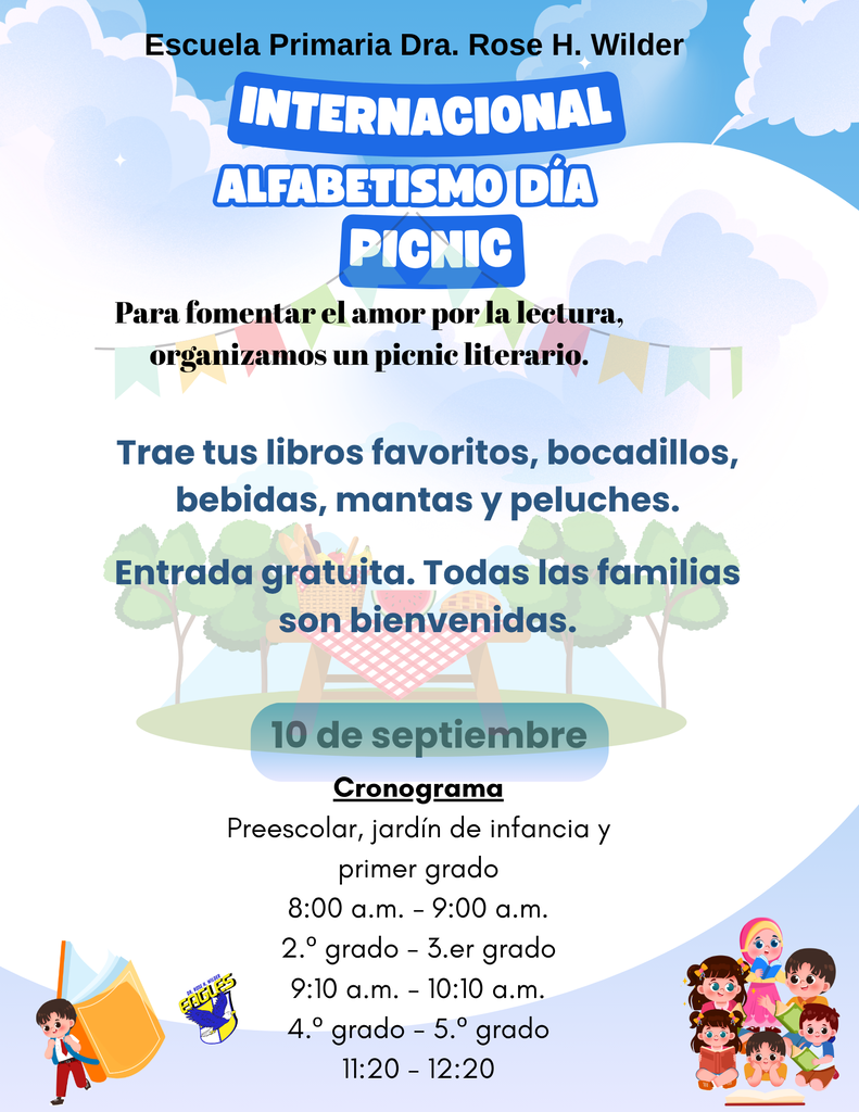 Para fomentar el amor por la lectura, organizamos un picnic literario.