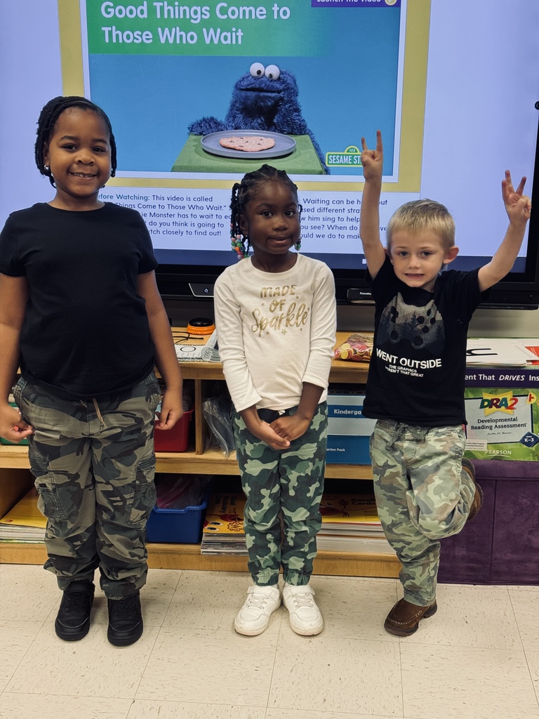 Kindergarten Celebrating Camo Day for Attendance Awareness Month