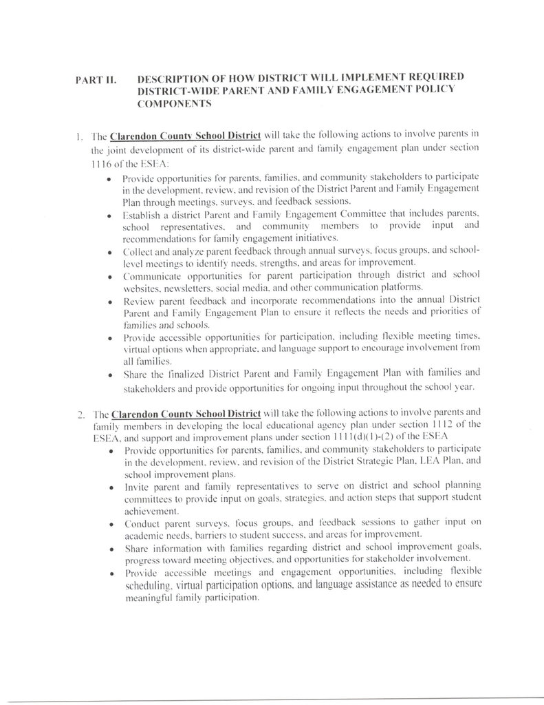 Parent and Family Engagement Policy