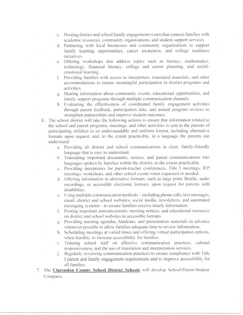 Parent and Family Engagement Policy