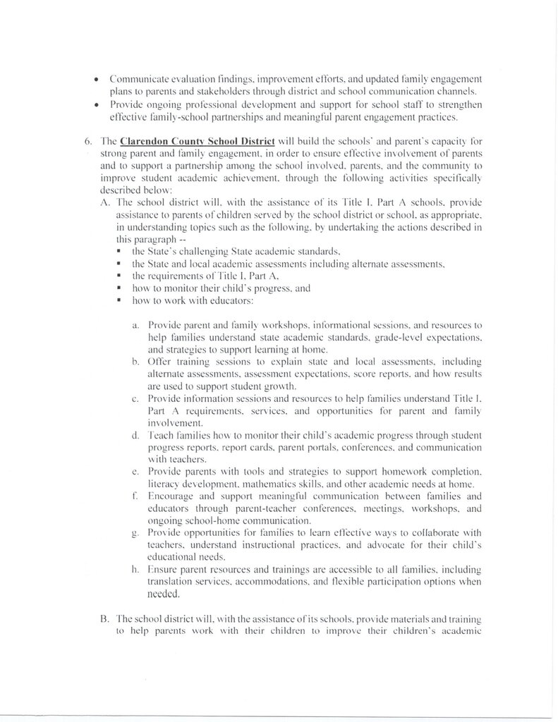 Parent and Family Engagement Policy
