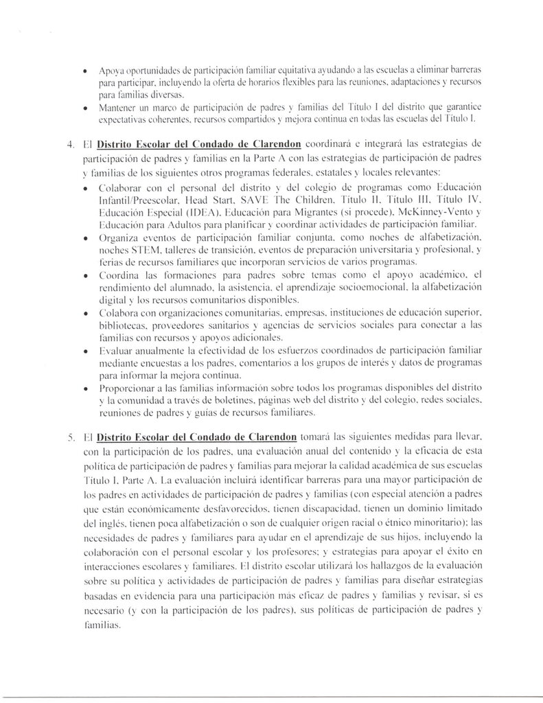 Politica De Participacion De Padres Y Familias