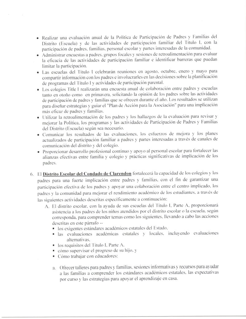 Politica De Participacion De Padres Y Familias