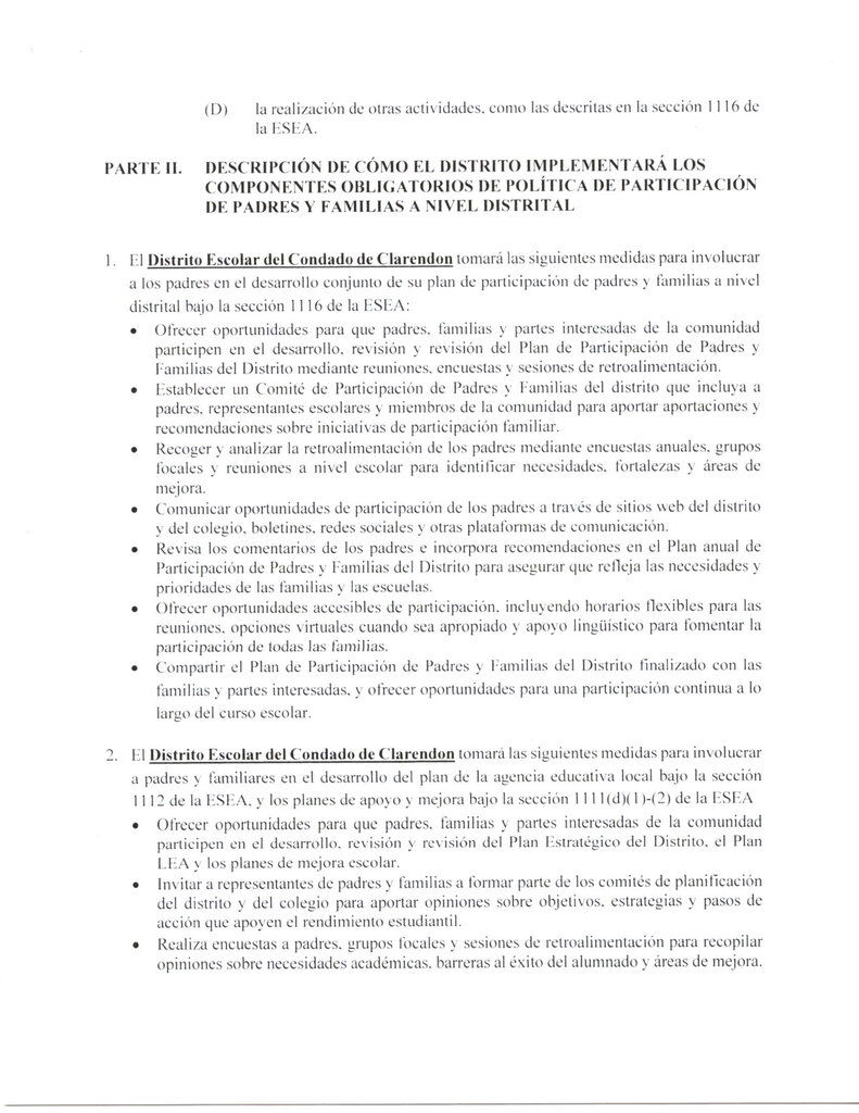 Politica De Participacion De Padres Y Familias