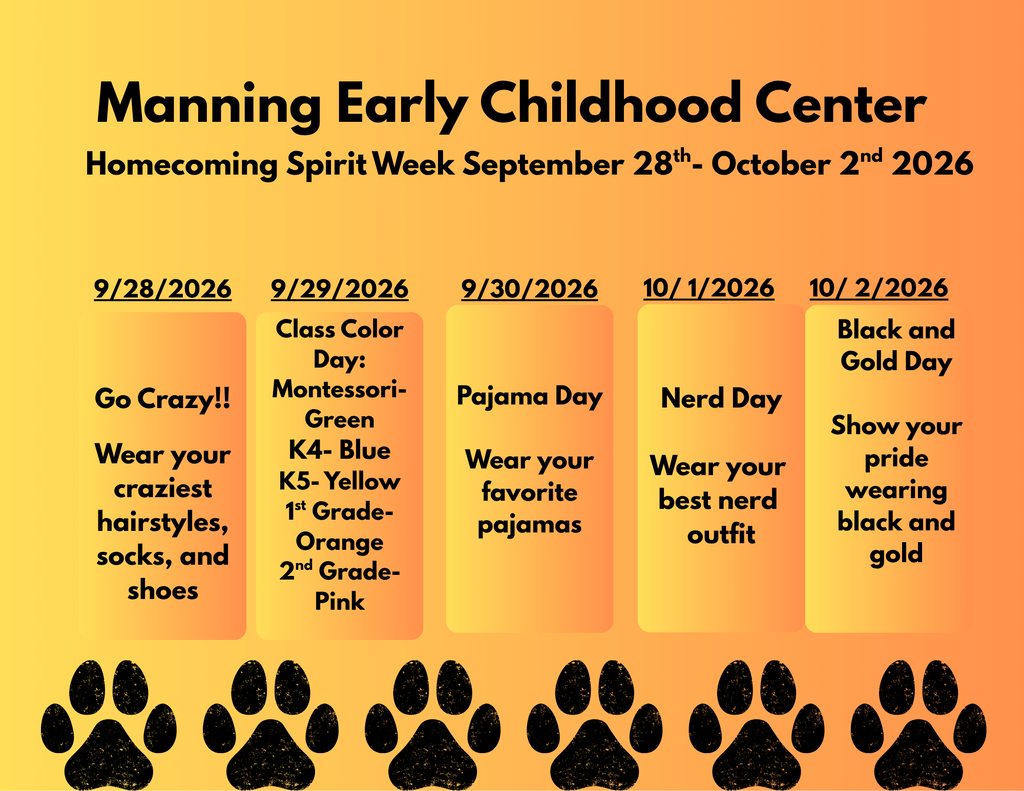 MECC Homecoming Spirit Week Flyer